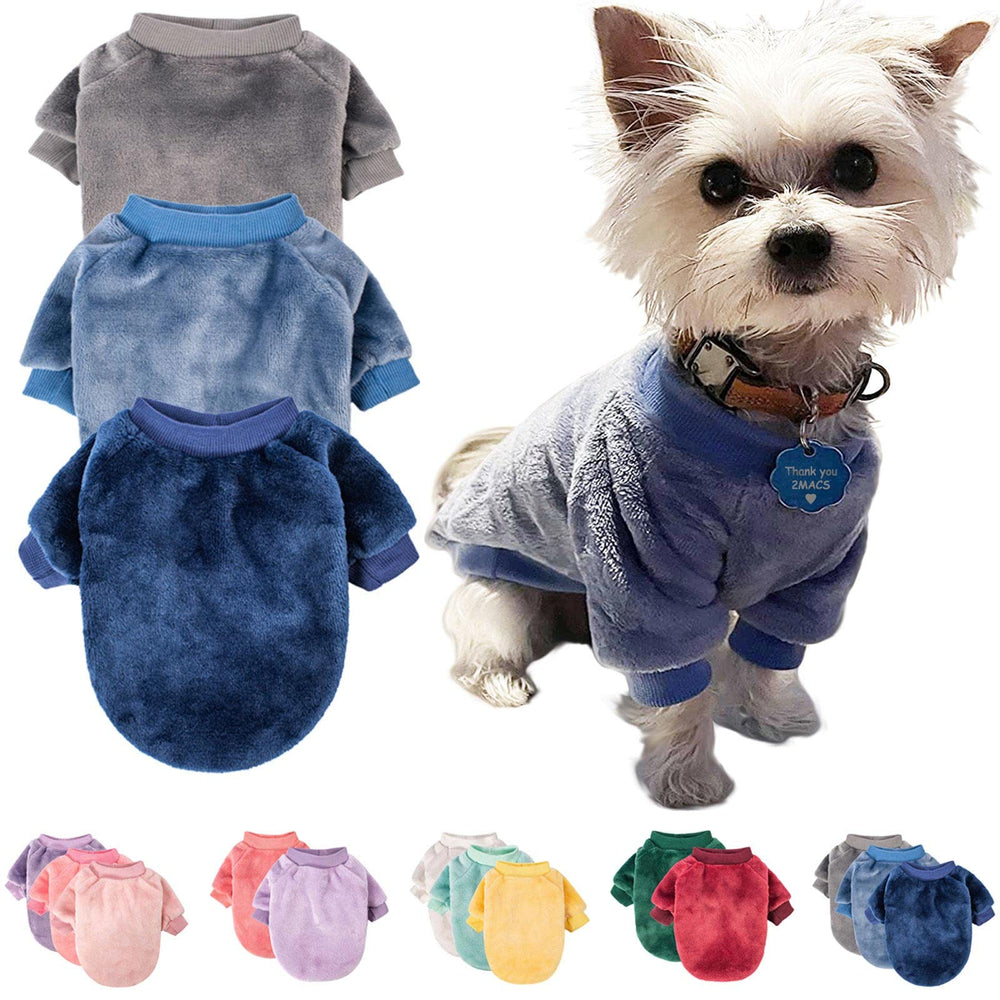 FabriCastle small dog sweaters grey pack3 front view provide cozy warmth during outdoor walks.