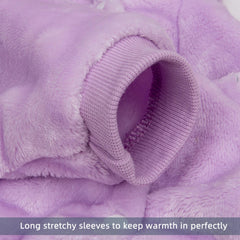 FABRICASTLE hoodie snap-on closure detail shows easy on-off for wriggly pets