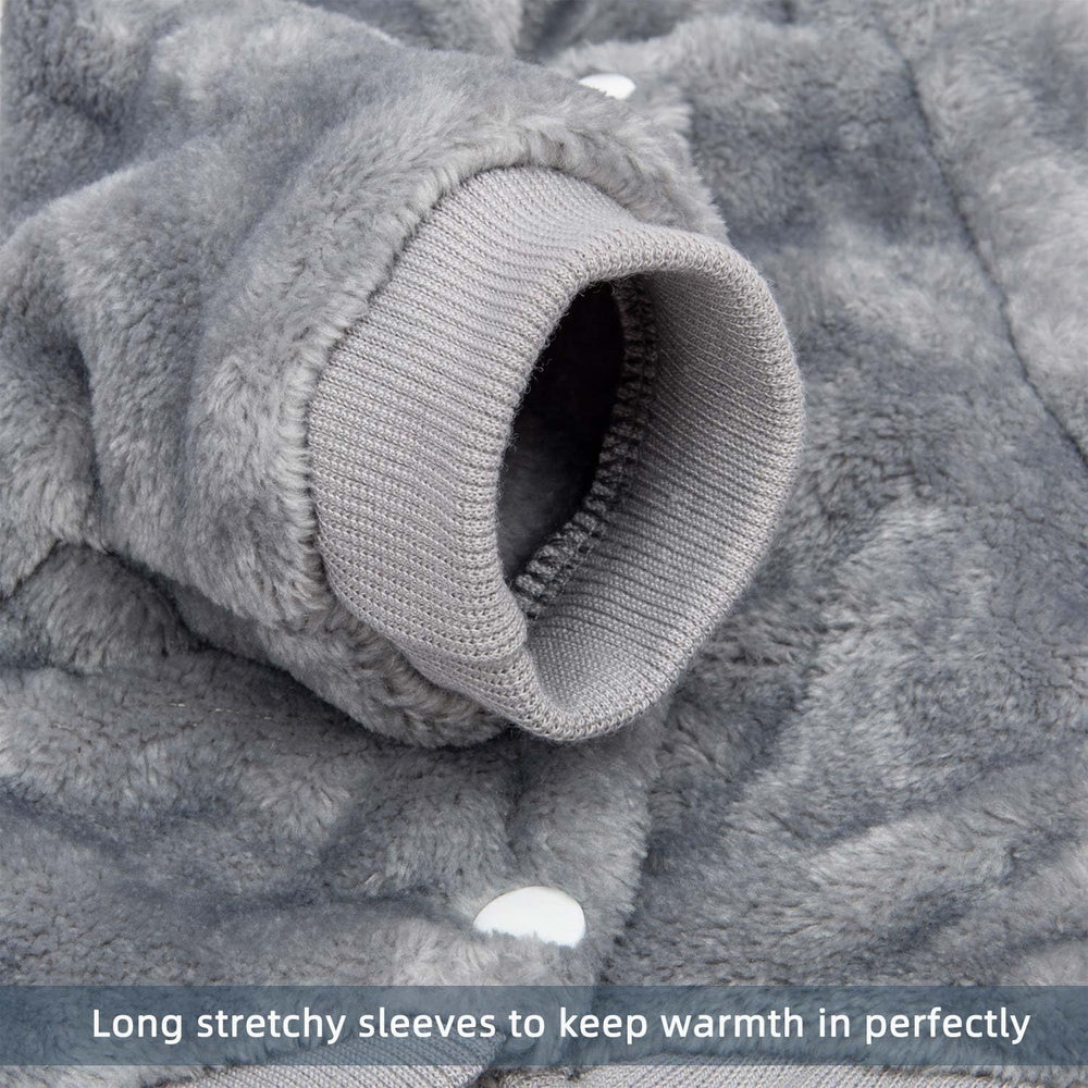 FABRICASTLE dog hoodie soft fabric close-up, plush comfort in cold weather.