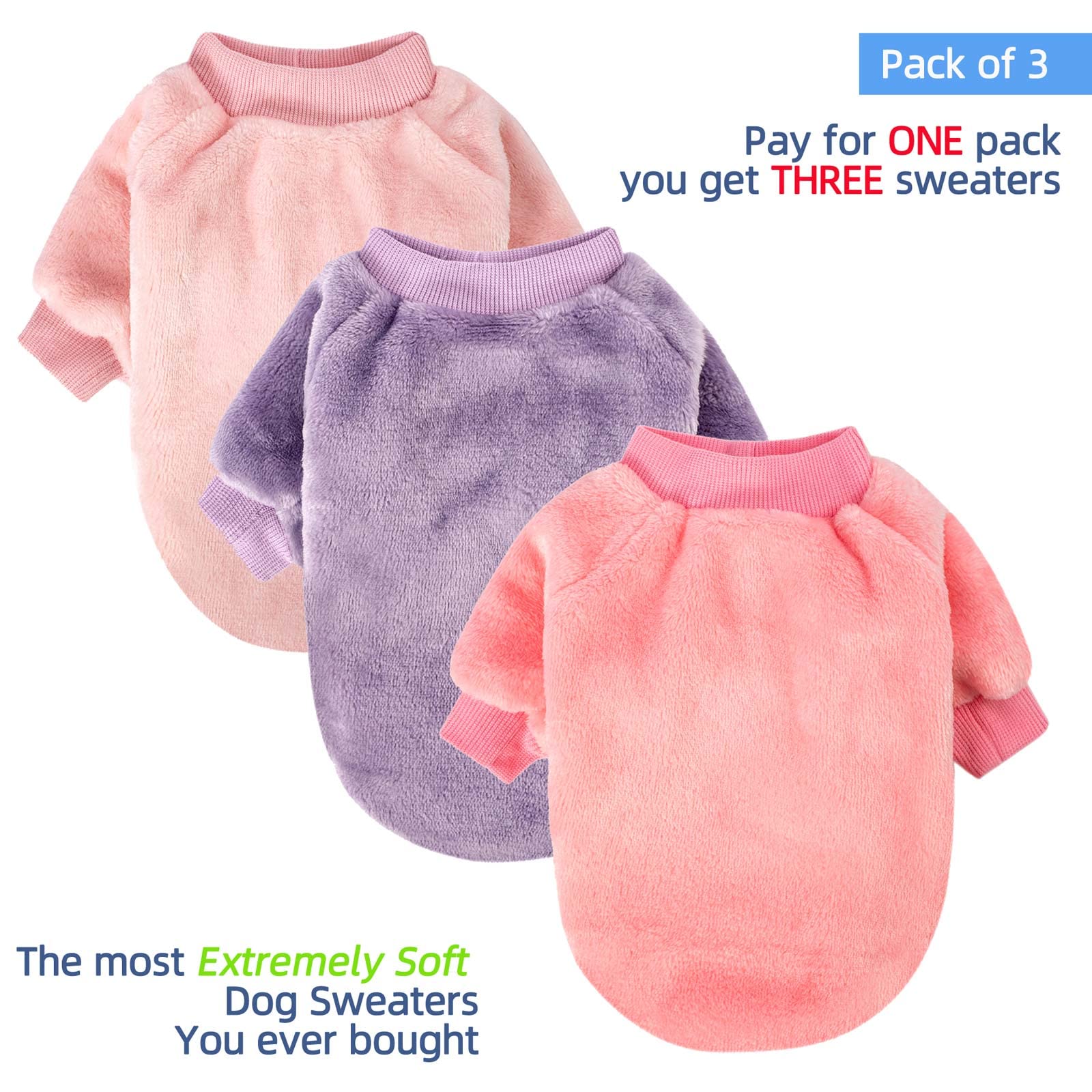 Fabricastle dog sweaters pink highlights soft material for daily wear.