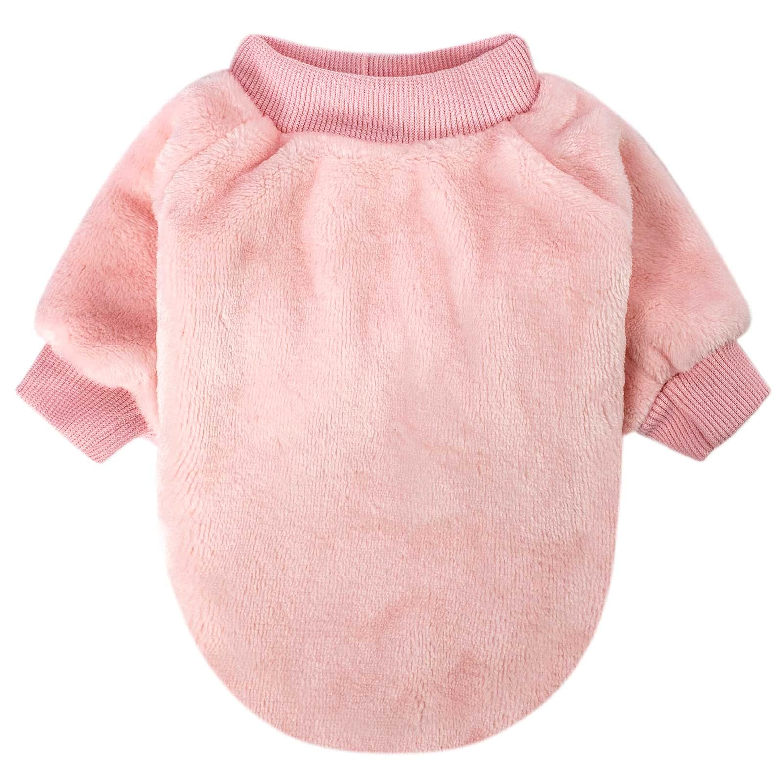 FABRICASTLE pink sweater on model; ideal holiday or birthday gift for pet lovers