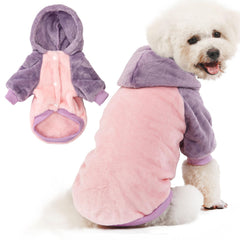 FabricCastle dog hooded sweater pink body front promotes cozy warmth for small pets.