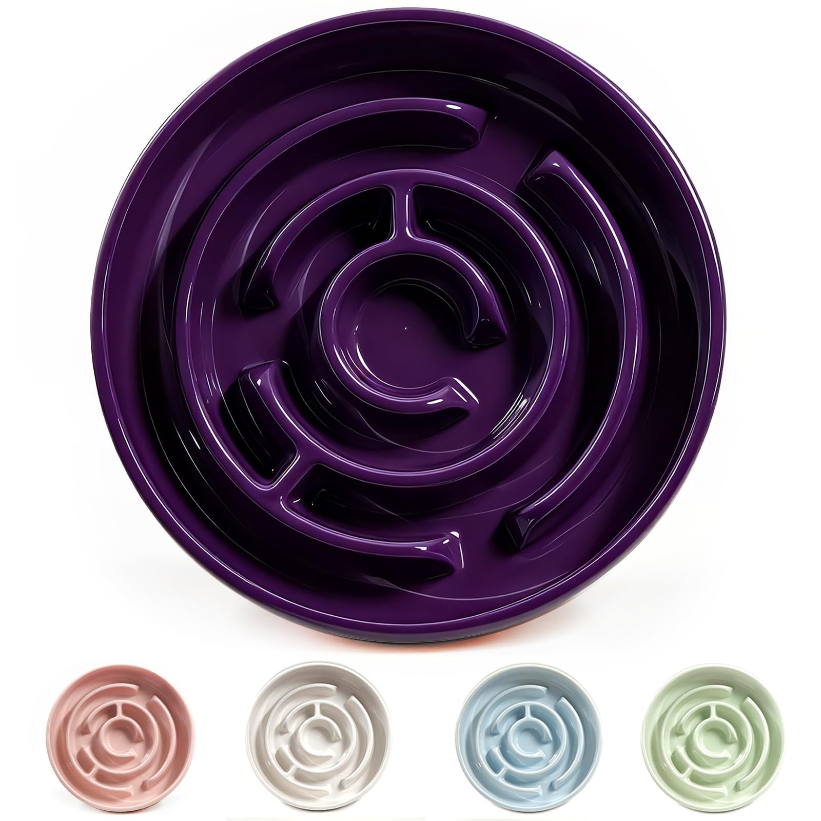 Facdiary ceramic slow feeder dog bowl purple slows eating for mindful meals