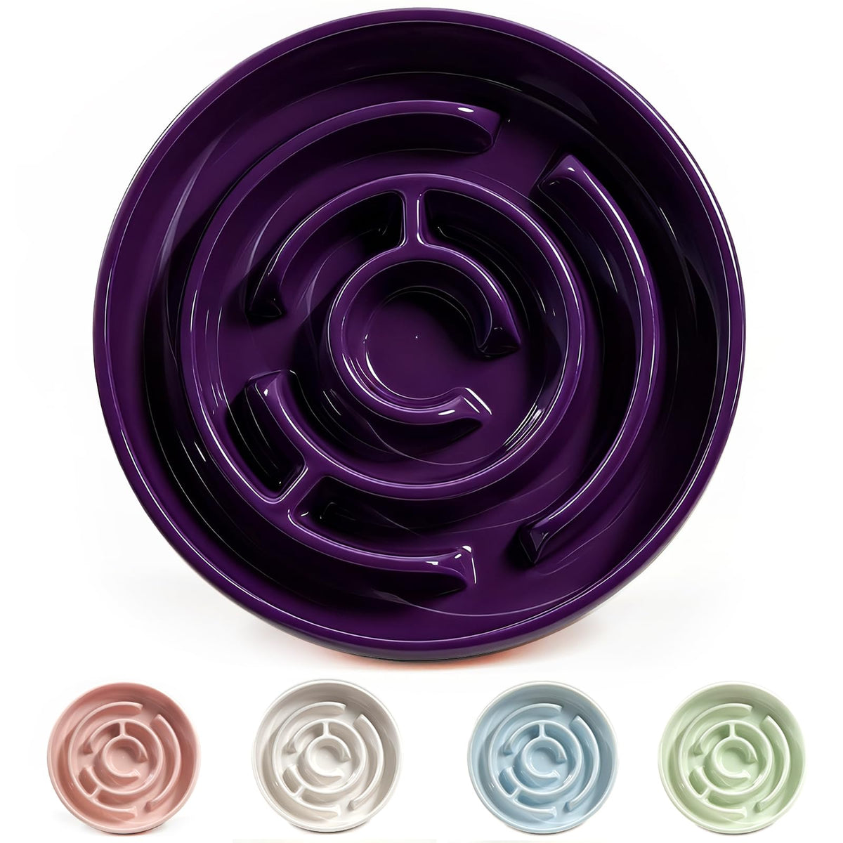 Facdiary ceramic slow feeder dog bowl purple slows eating for mindful meals