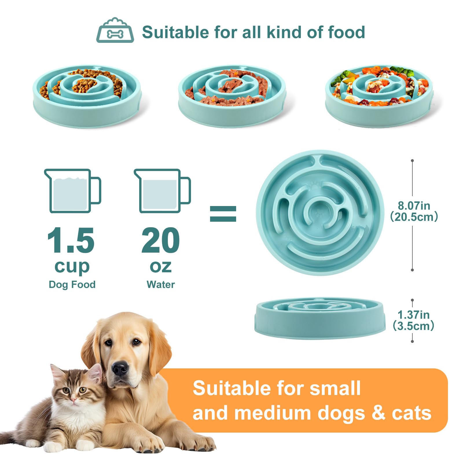 Facdiary slow-feeder bowl puzzle pattern engages dogs with a stimulating feeding challenge.