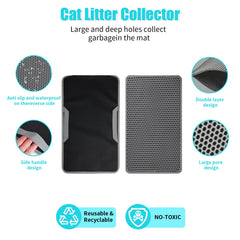 FADEYJ cat litter mat in-use design capturing litter from paws