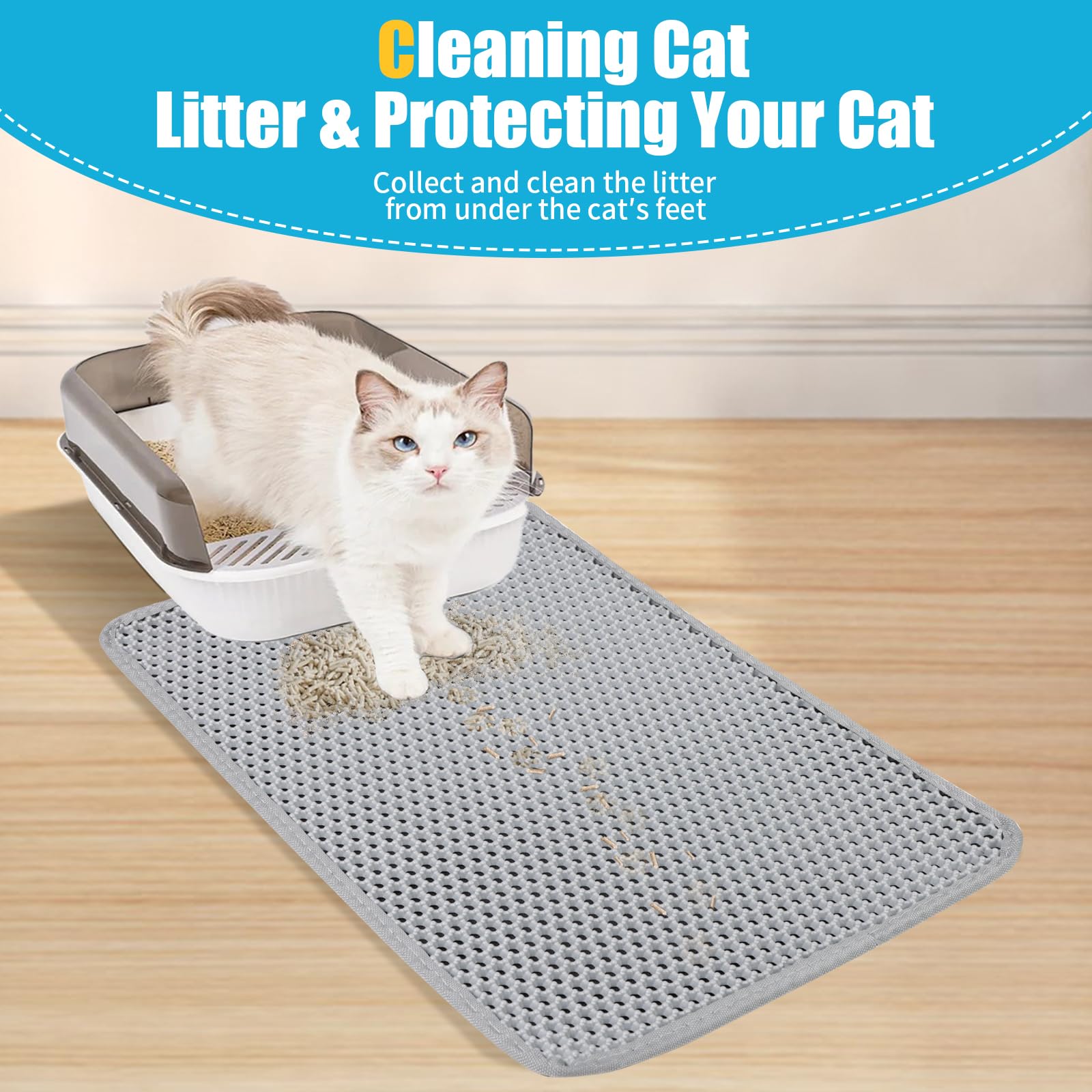 FADEYJ cat litter mat waterproof bottom protects floors from urine