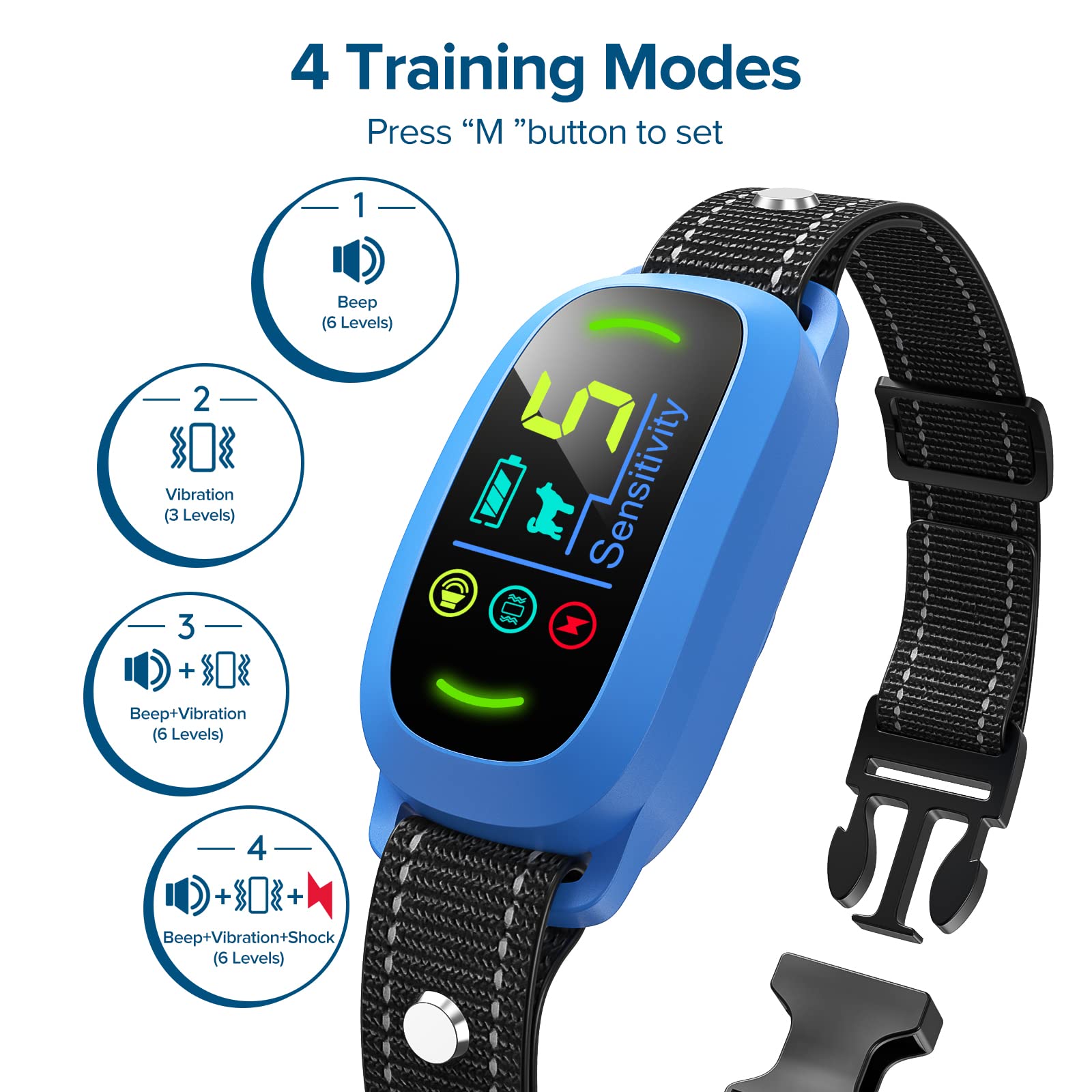 FAFAFROG Bark Collar blue charging indicator showing quick recharge