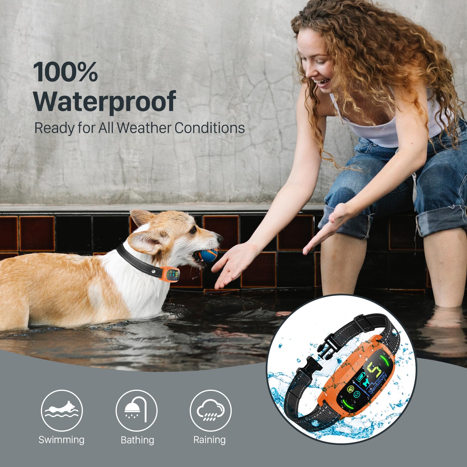 FAFAFROG bark collar five sensitivity levels for tailored feedback