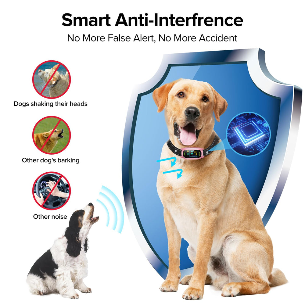 FAFAFROG dog bark collar pink smart display shows status and power