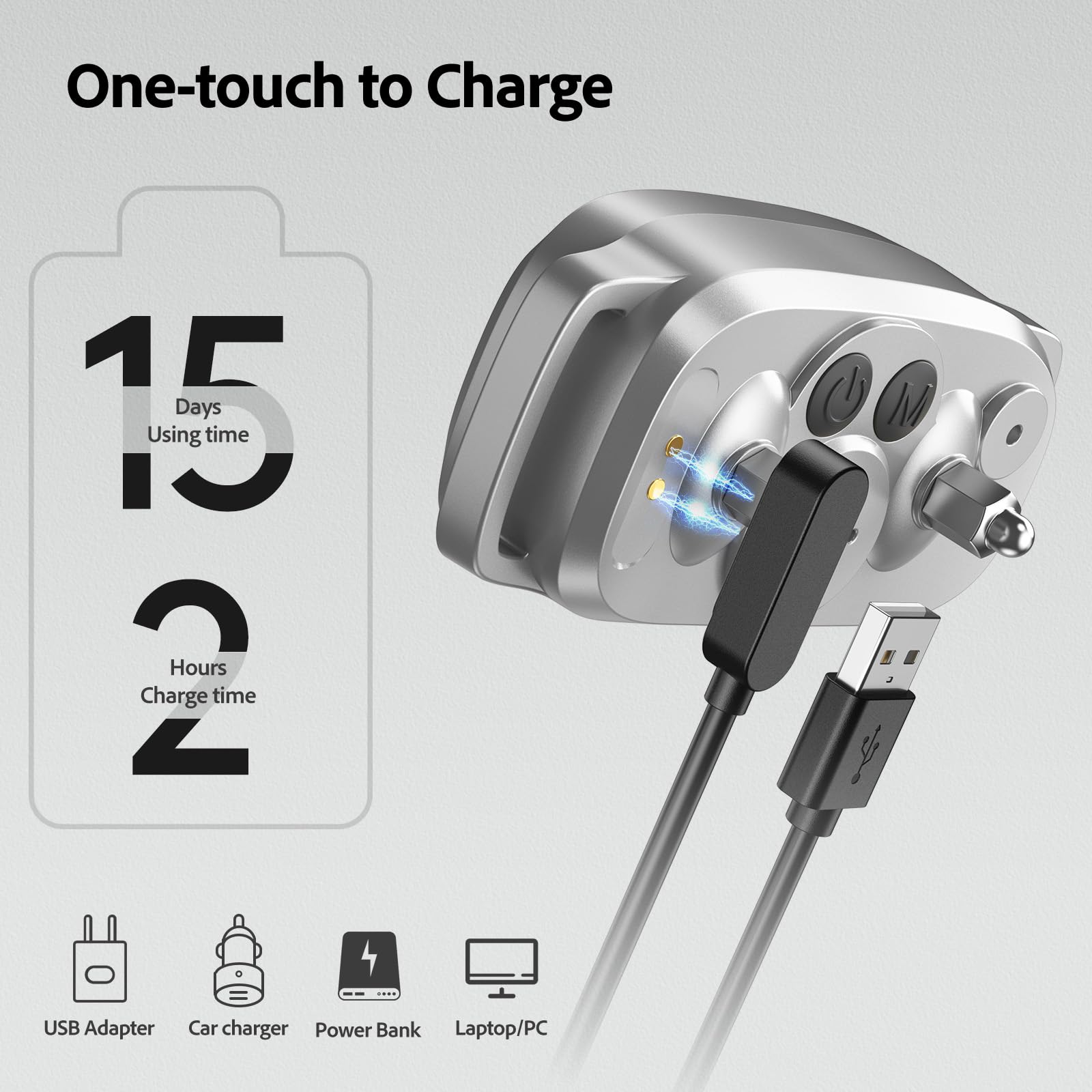 FAFAFROG bark collar silver charging shows quick recharge for ready-to-use sessions