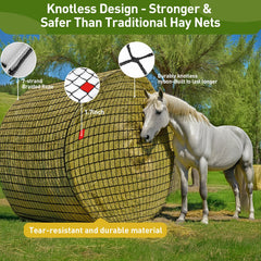 Fahnemt hay net easy-install pull-on design for quick setup.
