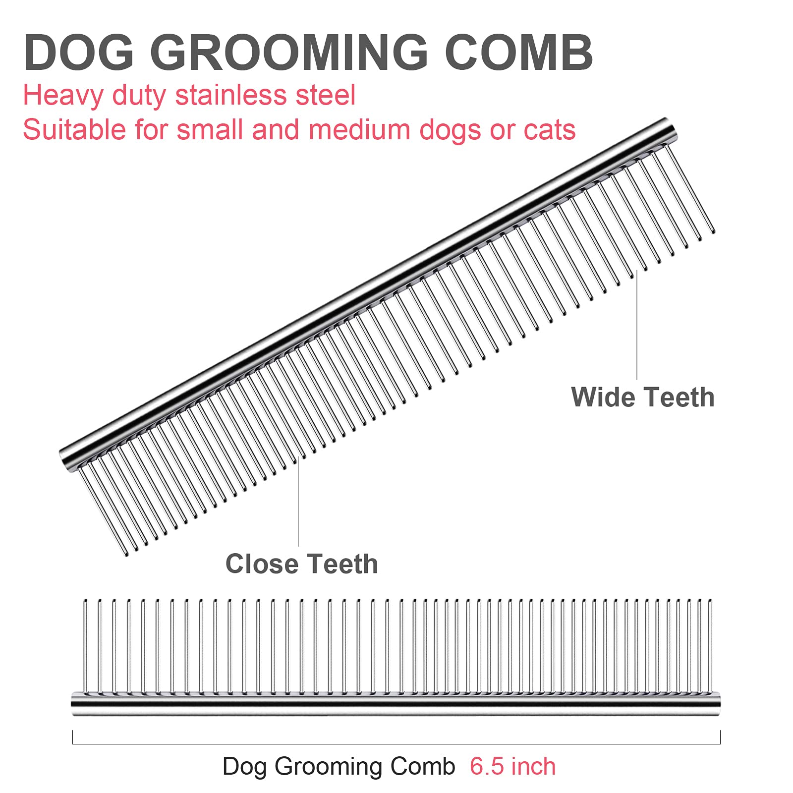 FAIGEO dog grooming kit assembly shows curved, thinning scissors with a comb
