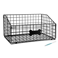 Faihats large dog toy basket front view shows durable metal storage for toys.