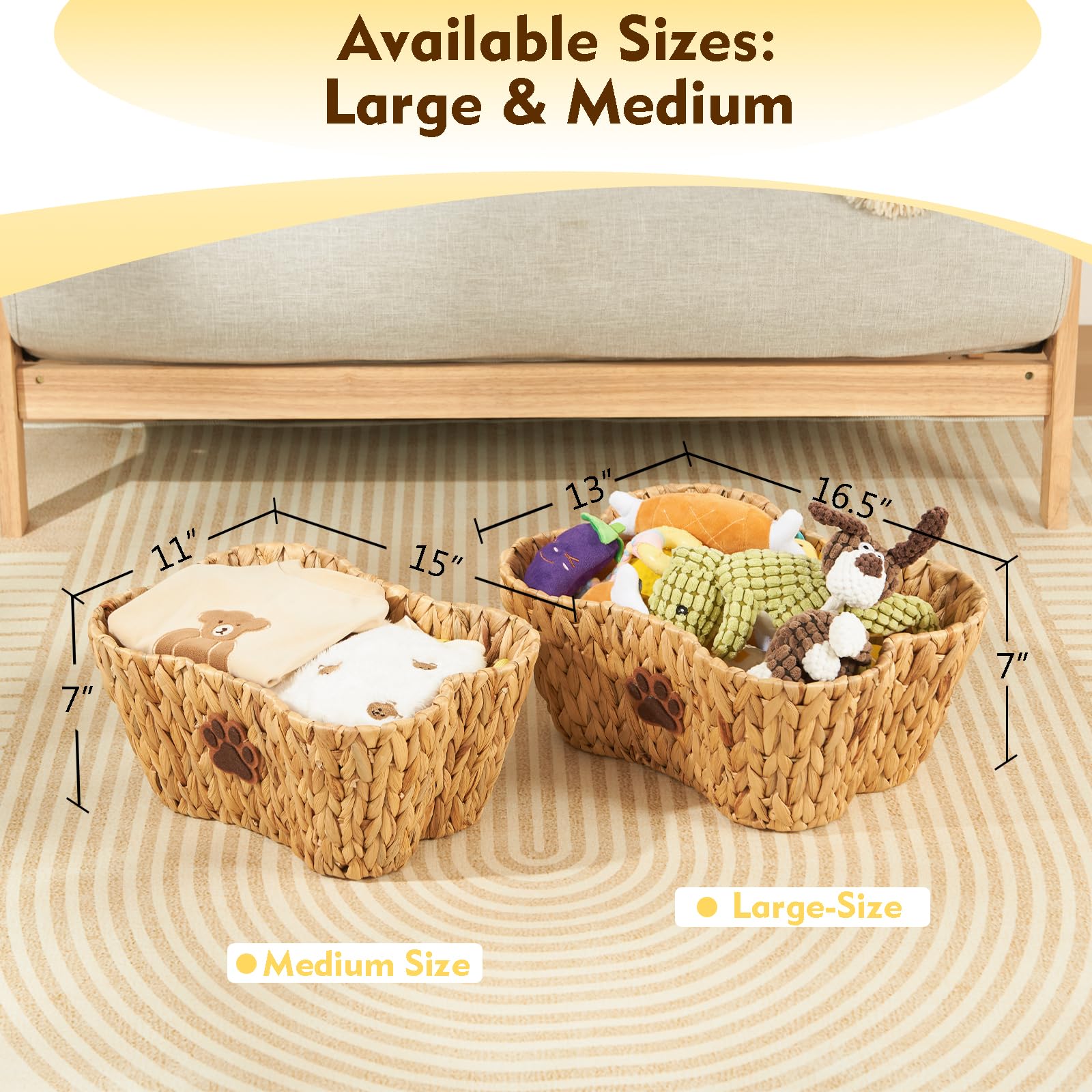 FairyHaus pet storage organizer keeps playthings neatly contained.