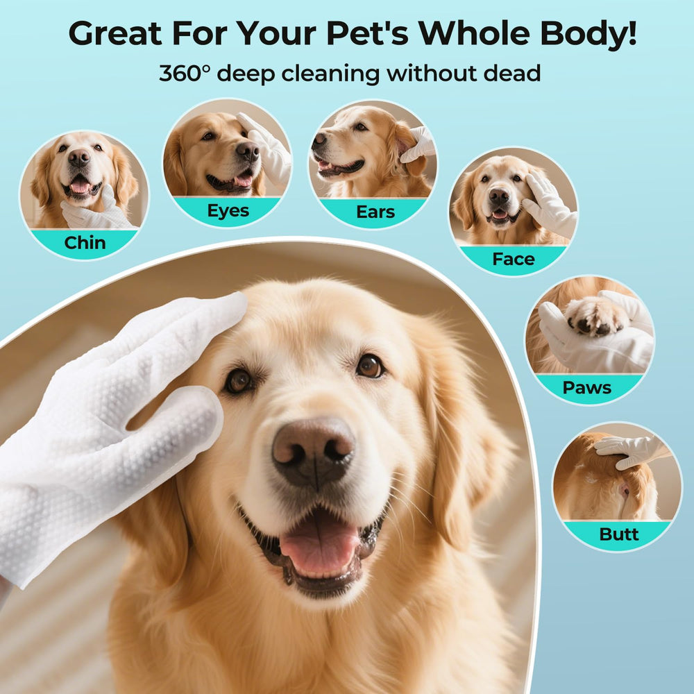 Falatong Pet Glove Wipes remove dust and dander, leaving fur refreshed.
