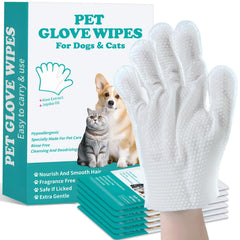 Falatong Pet Glove Wipes packaging shows convenient travel-ready packs for freshness.