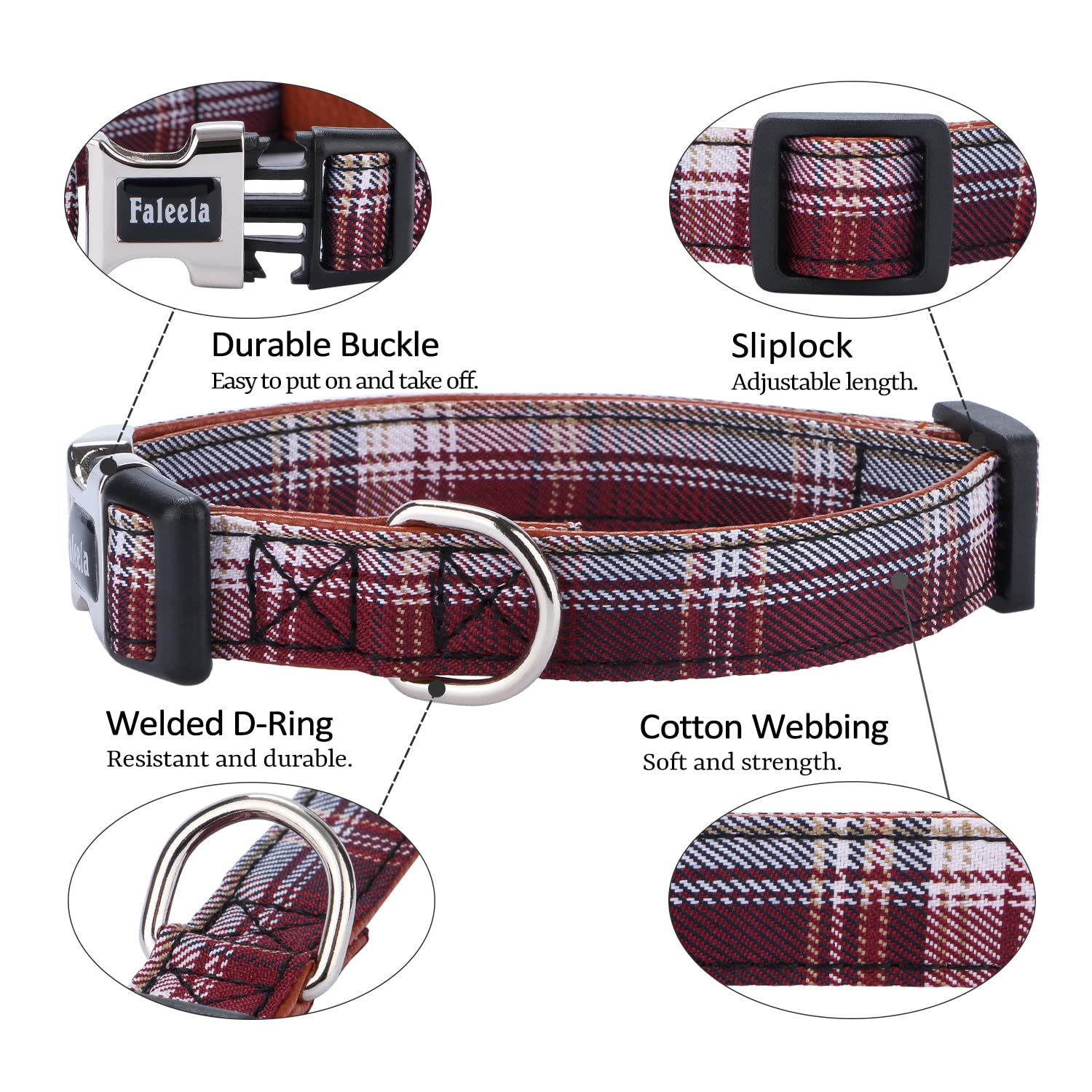 Faleela bowtie detachable collar closeup, showing adjustable strap for easy styling