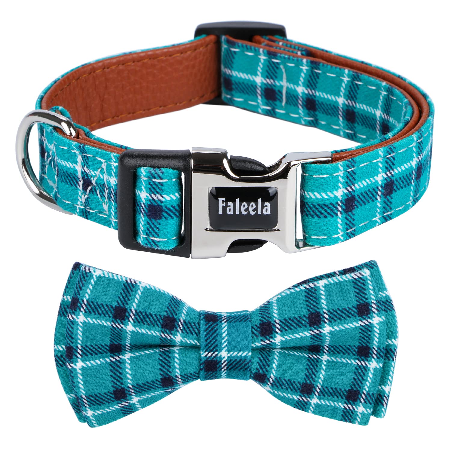 Faleela Soft & Comfy Bowtie Collar green side view for stylish daily walks