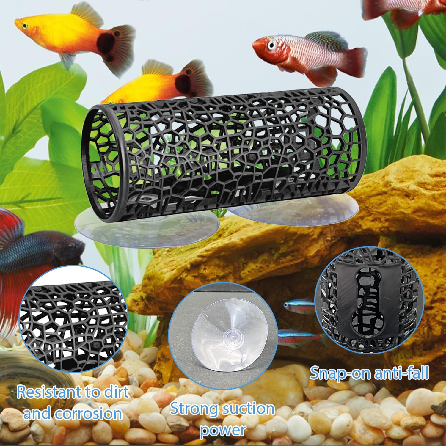 FALESHOS Betta accessory set demonstrates durable, water-safe aquarium decor.