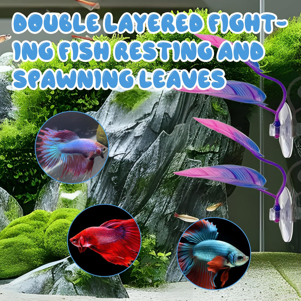FALESHOS Betta double-textured leaf pad adds hiding spots and visual appeal.