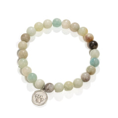 Close-up of Famdecor Rainbow Bridge beads with wing palm charm for lasting remembrance.