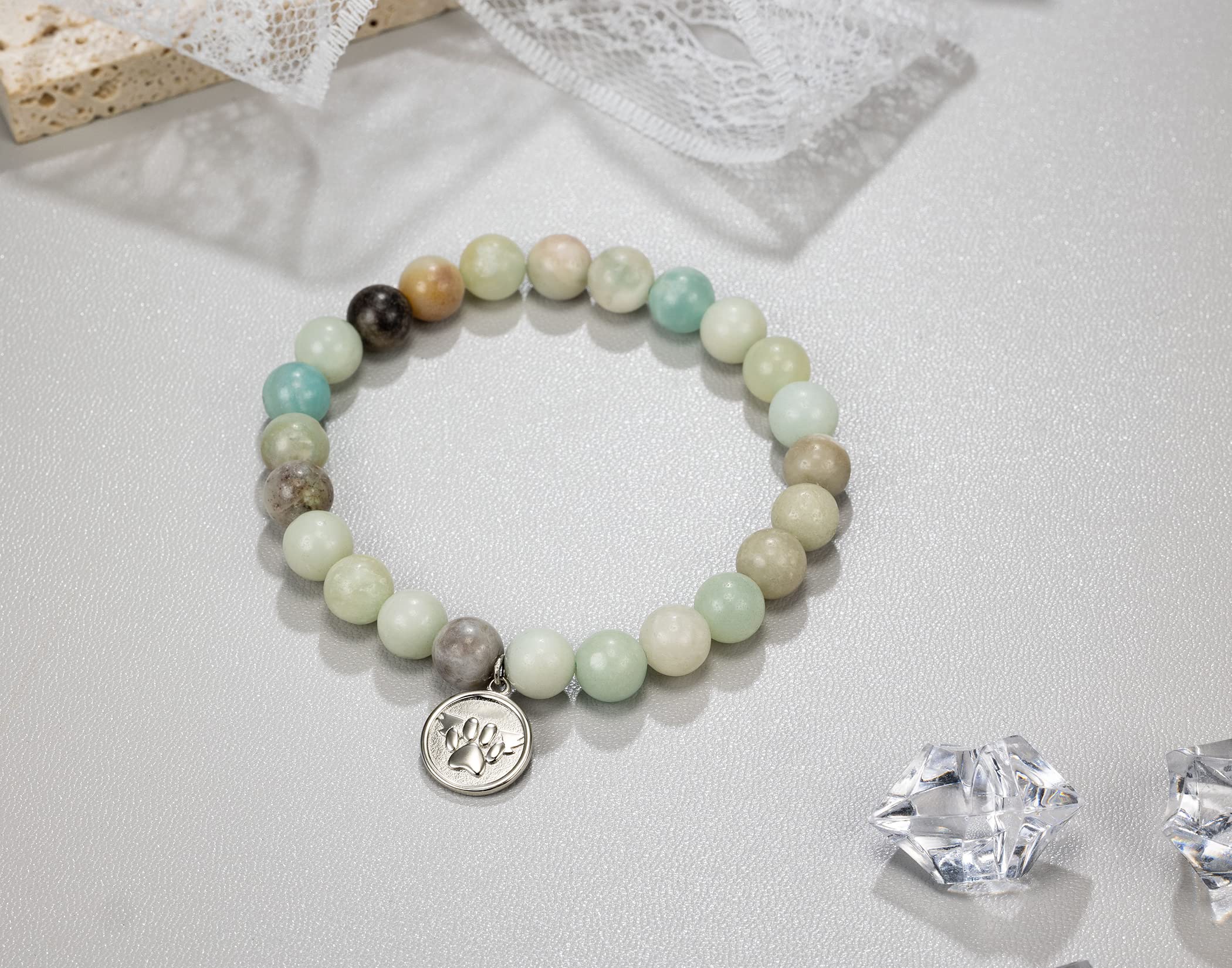 Note card included with Famdecor Rainbow Bridge bracelet, perfect for heartfelt memorial messages.