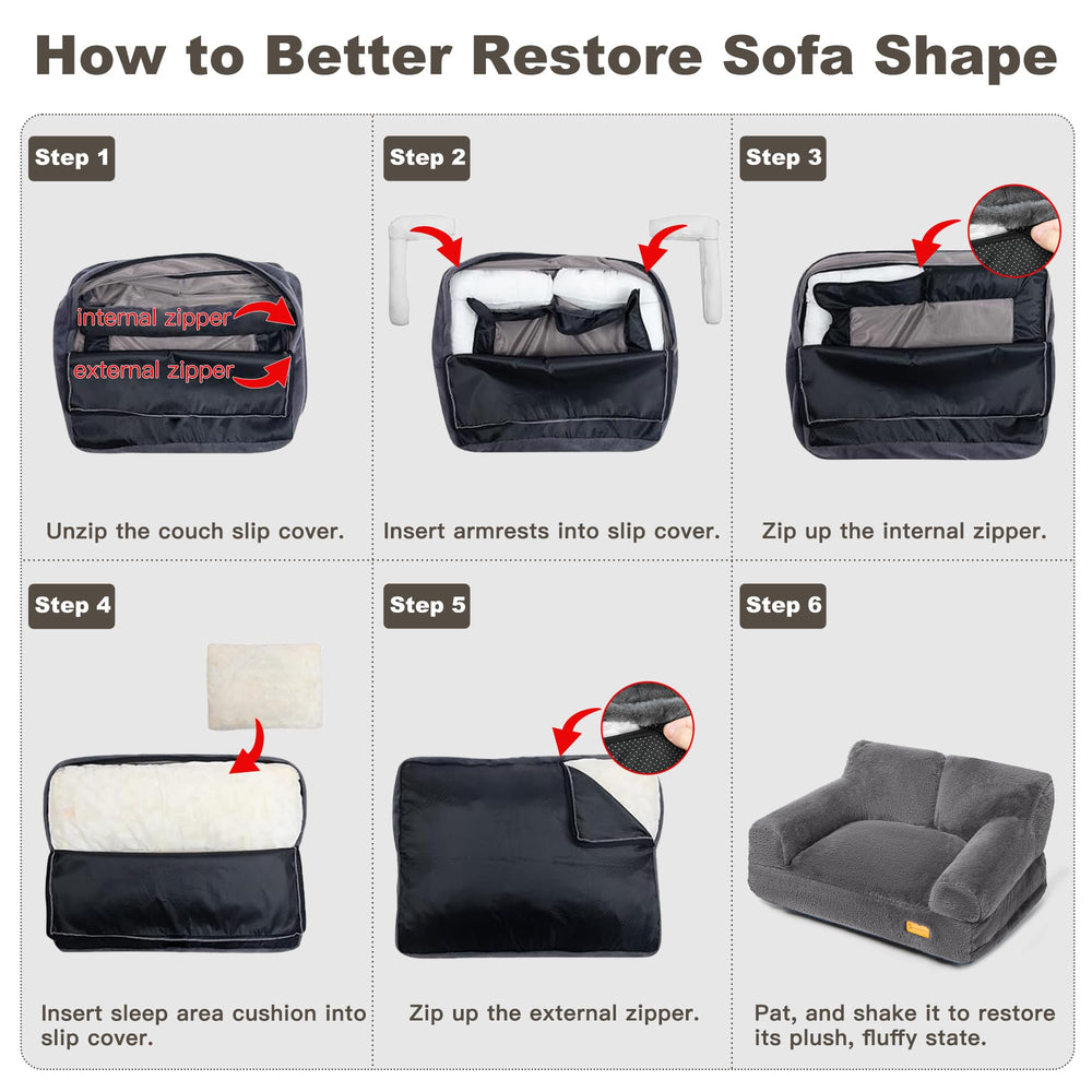 FAMIDGE cat couch bed assembly demonstrates quick setup with no tools