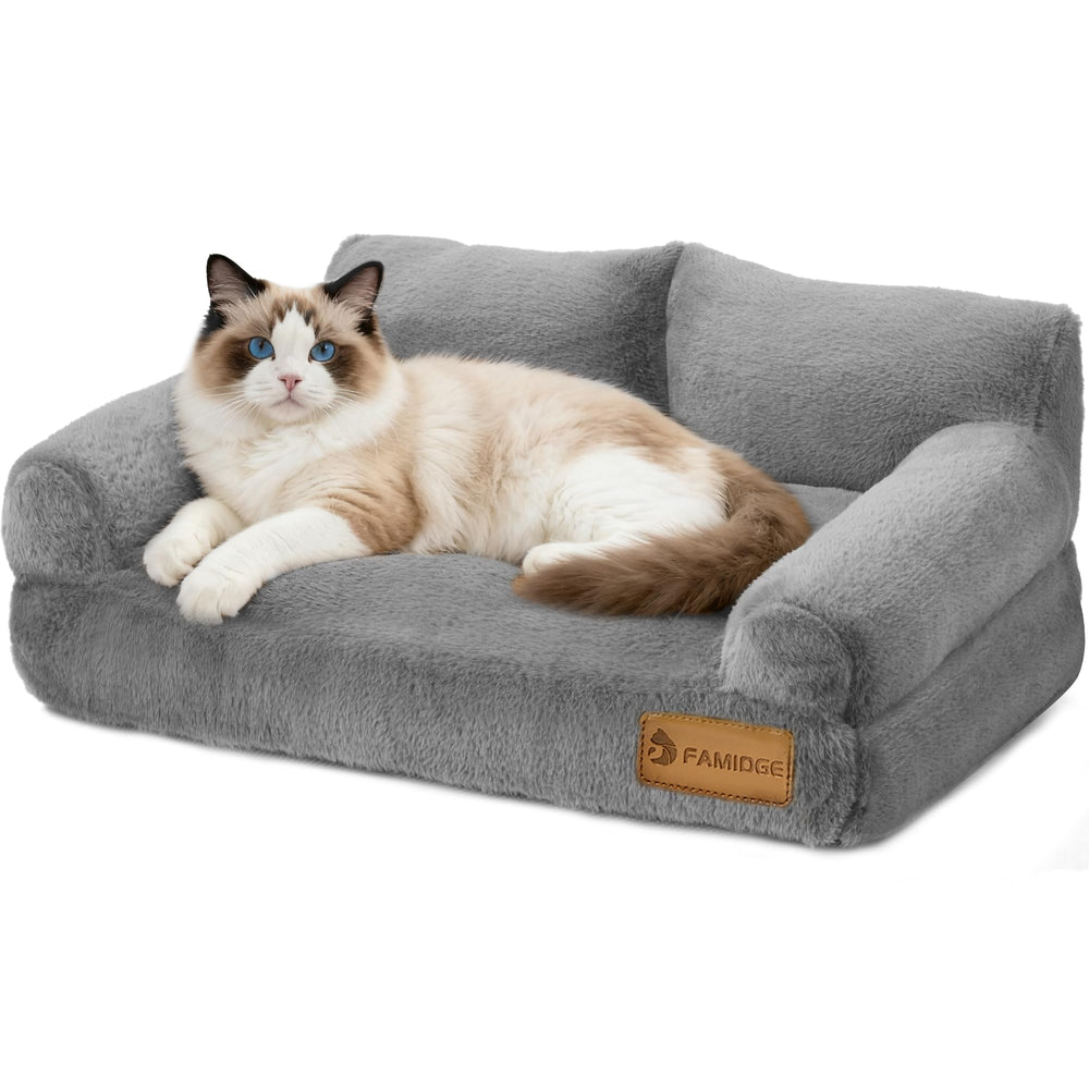 FAMIDGE cat couch bed side view highlights space-saving design for small rooms