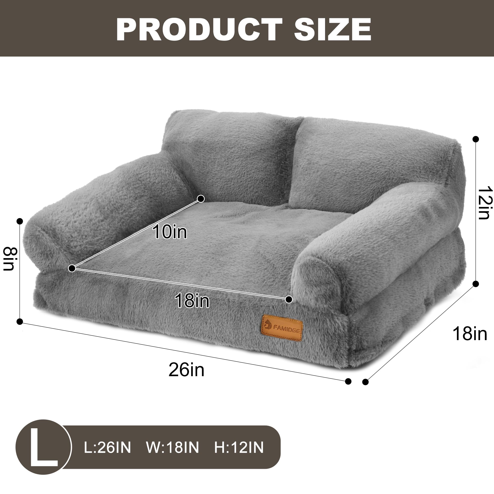 FAMIDGE cat couch bed tufted detail emphasizes high-density filling for lounging