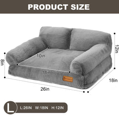 FAMIDGE cat couch bed tufted detail emphasizes high-density filling for lounging