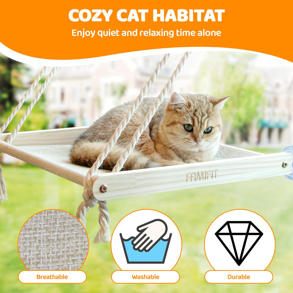 Famifit Cat Window Perch indoor outdoor use versatility for cats