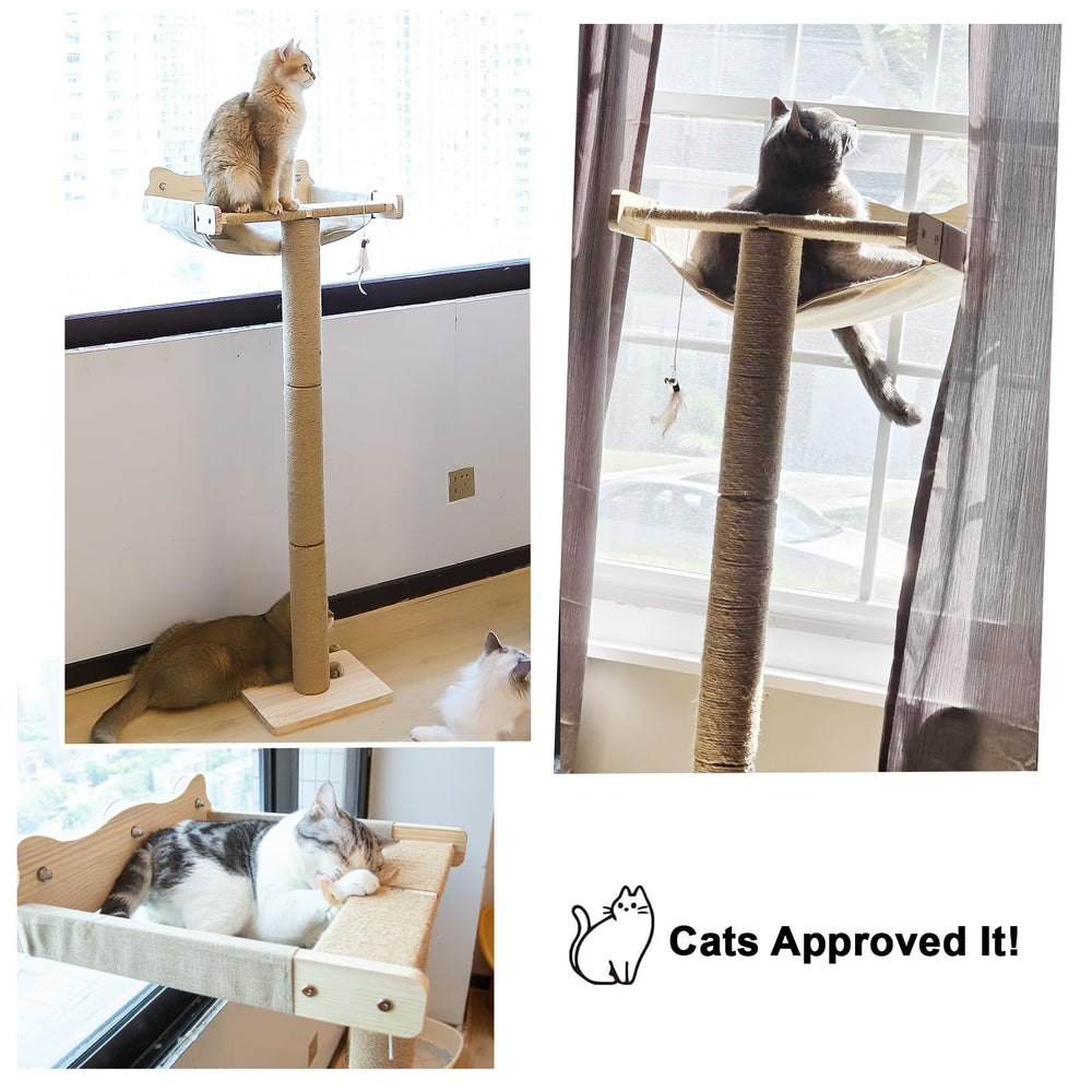 Famifit cat window perch multi-level assembly demonstrates modular climbing layout.