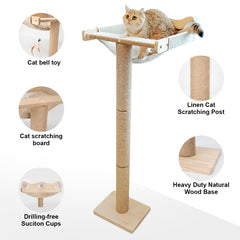 Famifit cat window perch sisal post close-up showing durable scratching surface.
