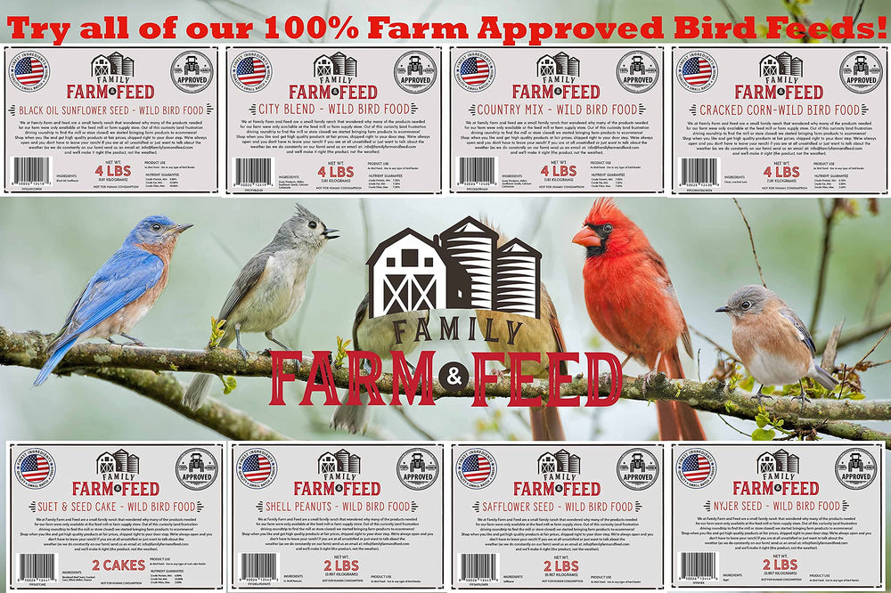Family Farm and Feed four-season seed pack ready for season-long bird visits