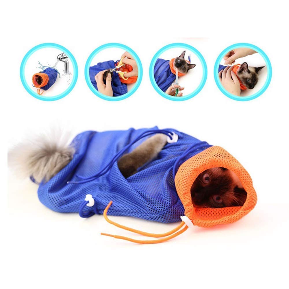 FAMOORE Cat Grooming Bag aids nail trimming with safe restraint.