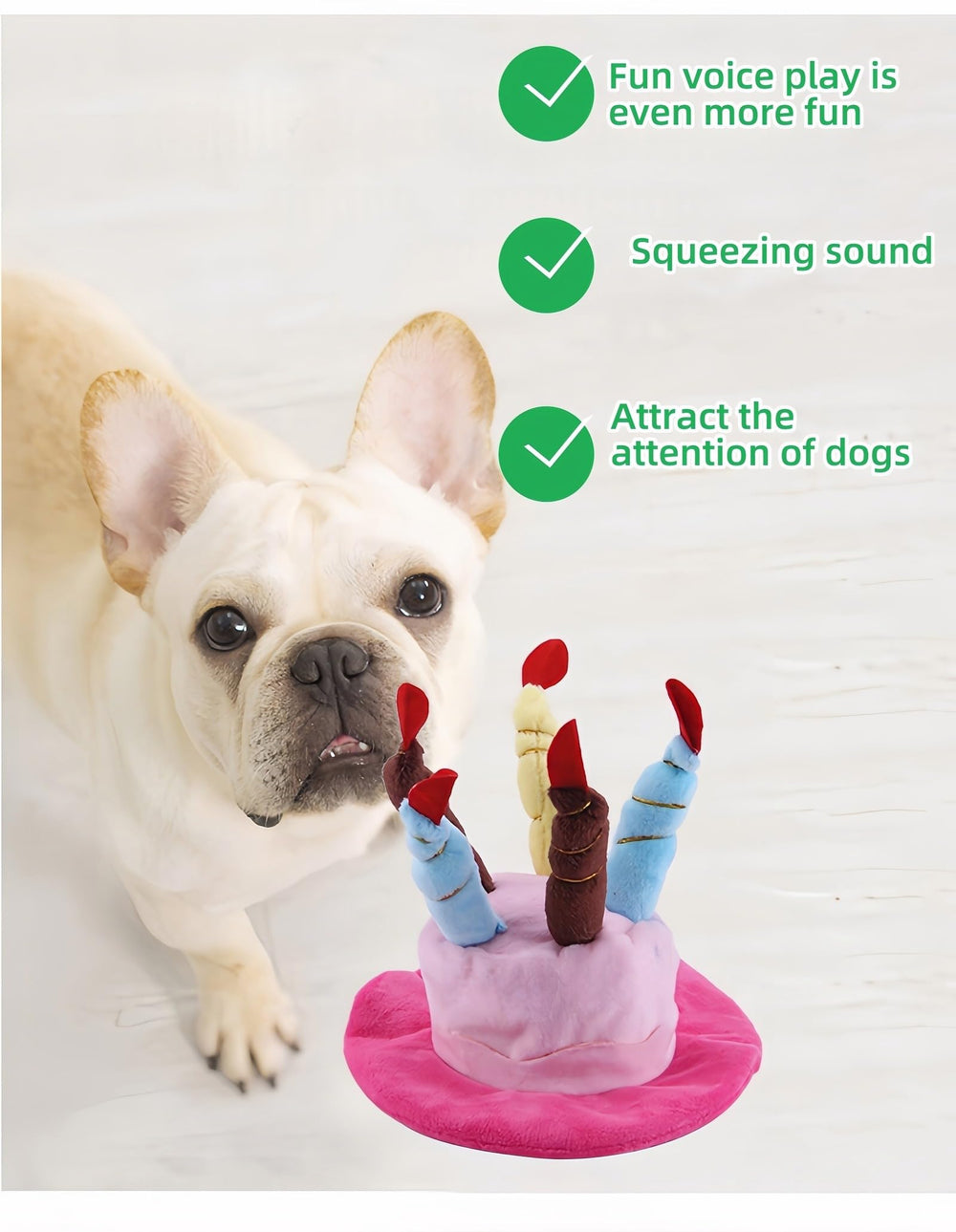 FANBODTA pet party hat pink plush closeup shows soft comfort for party moments