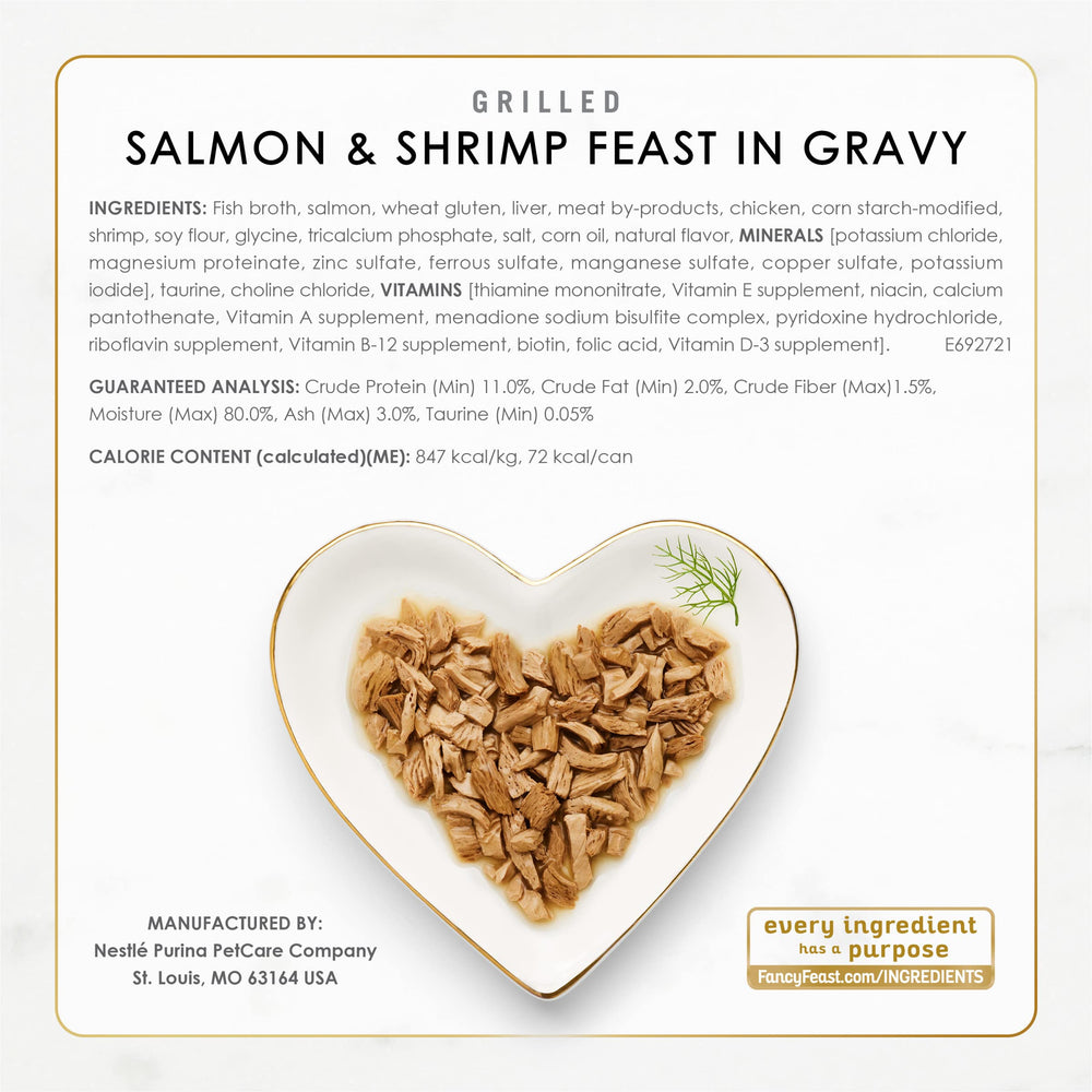 Fancy Feast cat eating grilled wet food – engaging dining moment that cats may enjoy