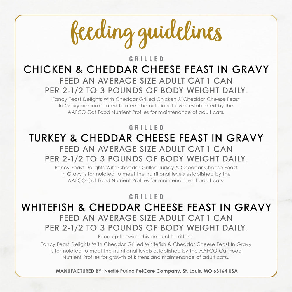 Fancy Feast Delights cheddar meat morsels closeup shows protein-rich pieces your cat may enjoy.