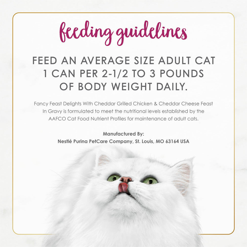 Fancy Feast Delights dinner-time cat-enjoyment: effortless meal for busy households.