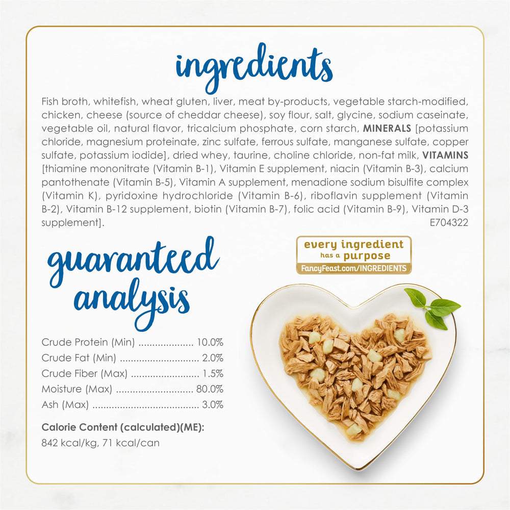 Fancy Feast Delights tender shreds — moist, enjoyable bite experience.