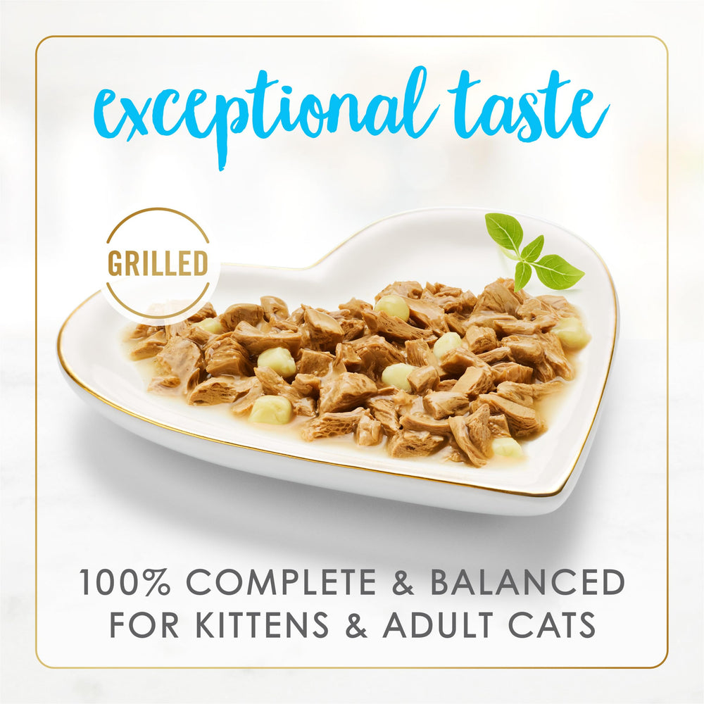 Fancy Feast Delights tuna in gravy: tender shreds with savory gravy.