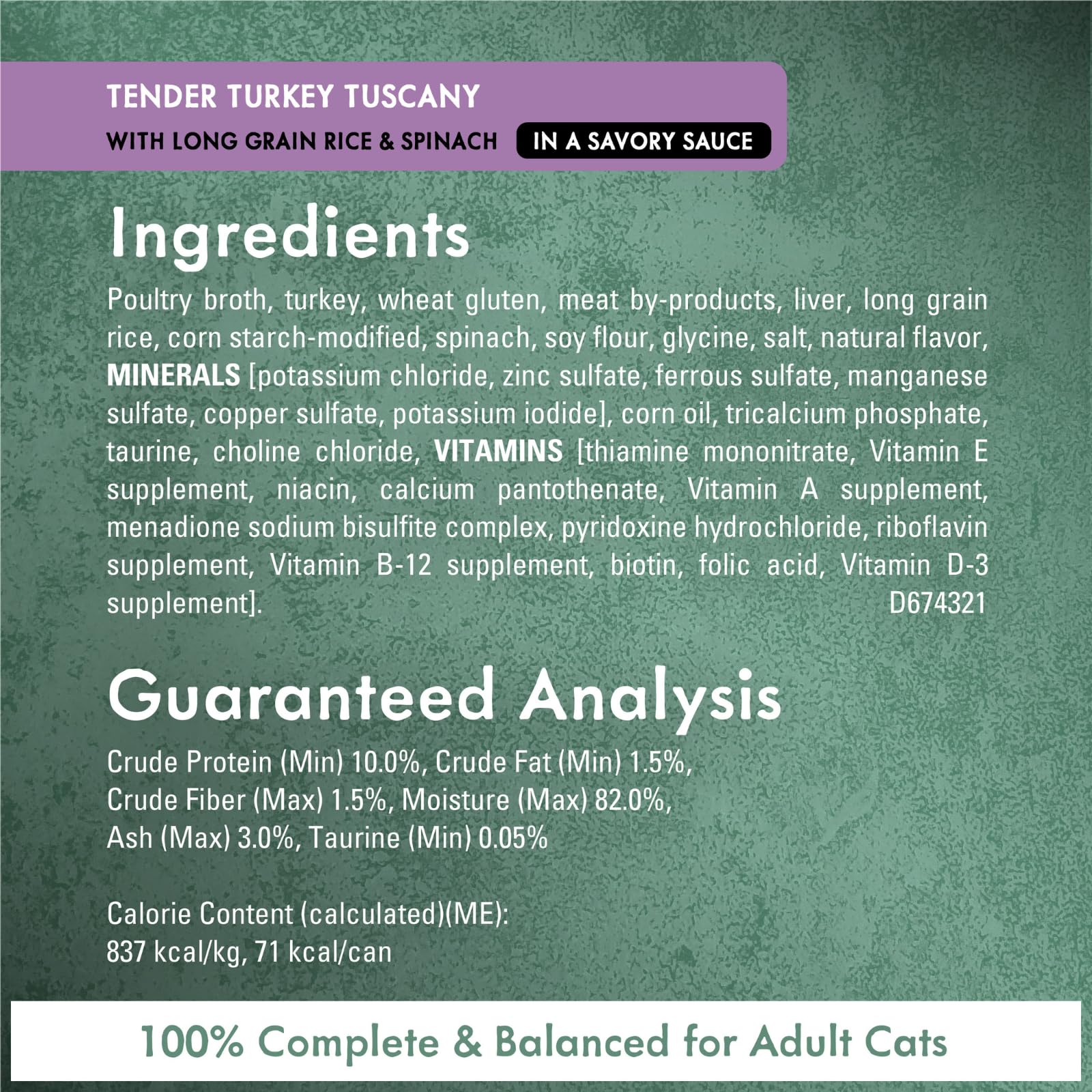 Fancy Feast Elegant Medley Tuscany healthy ingredients for balanced adult-cat meals