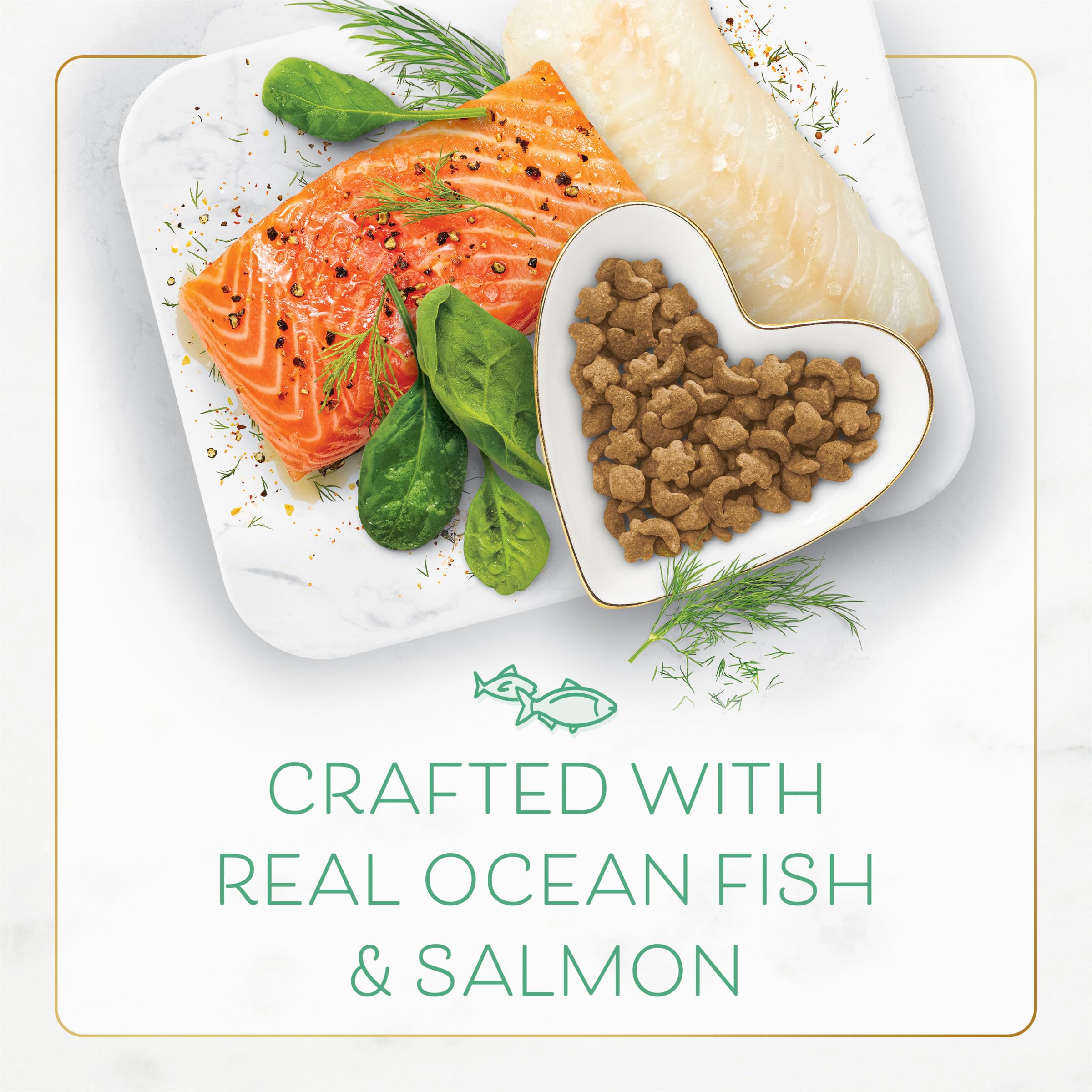 Fancy Feast greens accents add visual appeal and flavor notes.