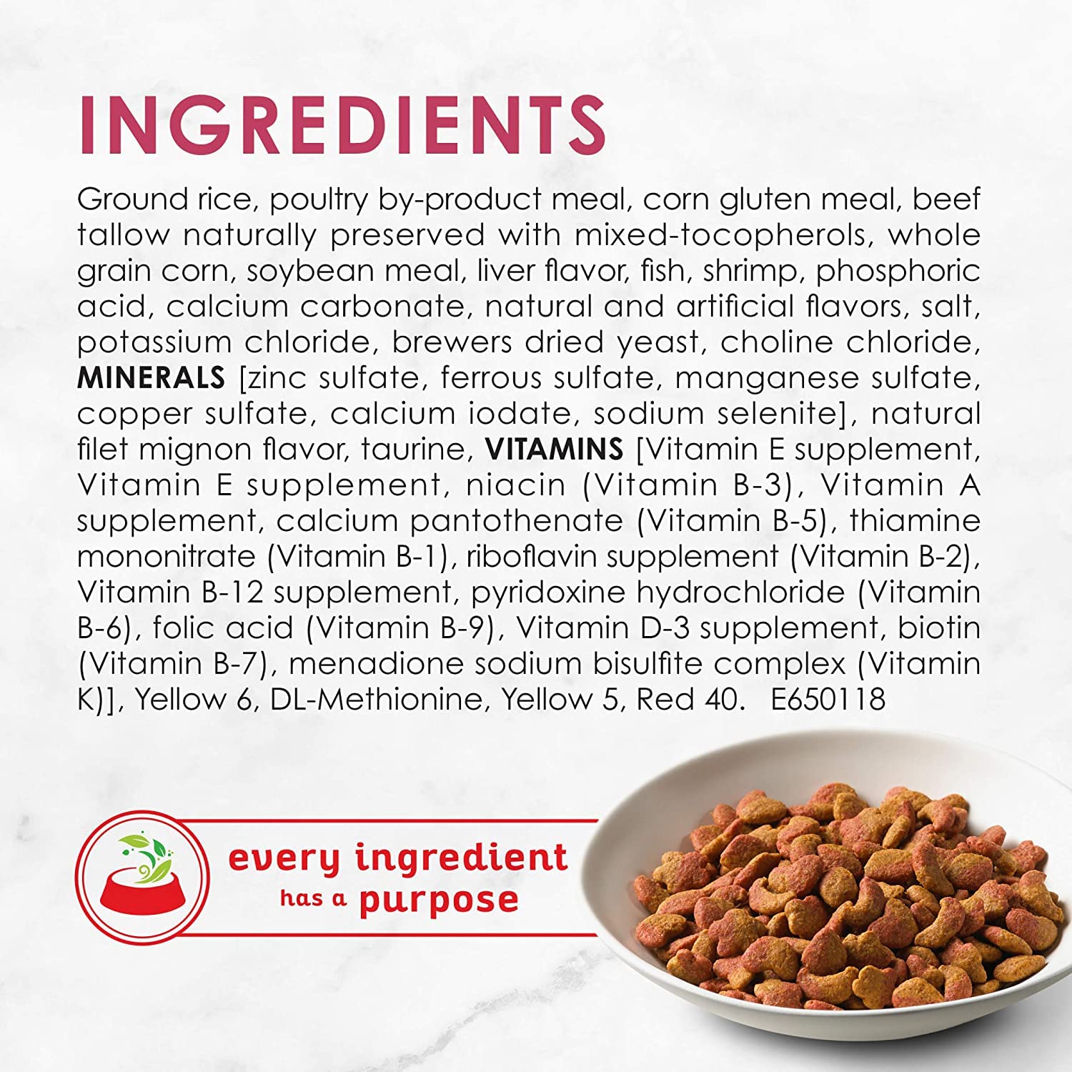Fancy Feast Gourmet Gold vitamins and minerals badge hints balanced nutrition for daily meals.