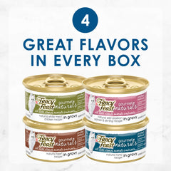 Fancy Feast Gourmet Naturals Gravy Variety Pack can opened revealing savory gravy.