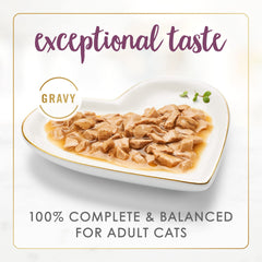 Fancy Feast Gravy Lovers can close-up shows rich gravy and real chicken aroma.