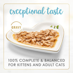 Fancy Feast Gravy Lovers Seared Salmon Gravy illustrates rich aroma and savory texture.