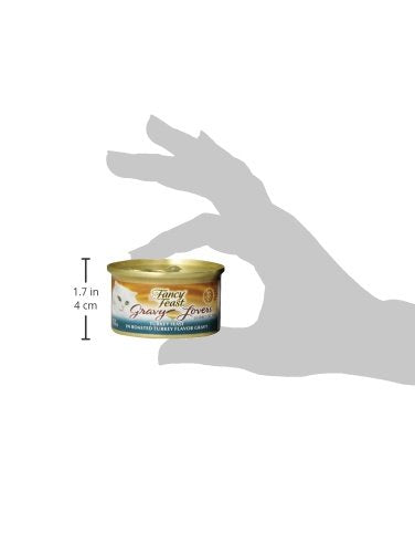 Fancy Feast Gravy Lovers turkey-feast can pour visual emphasizes roasted turkey gravy for mealtime appeal