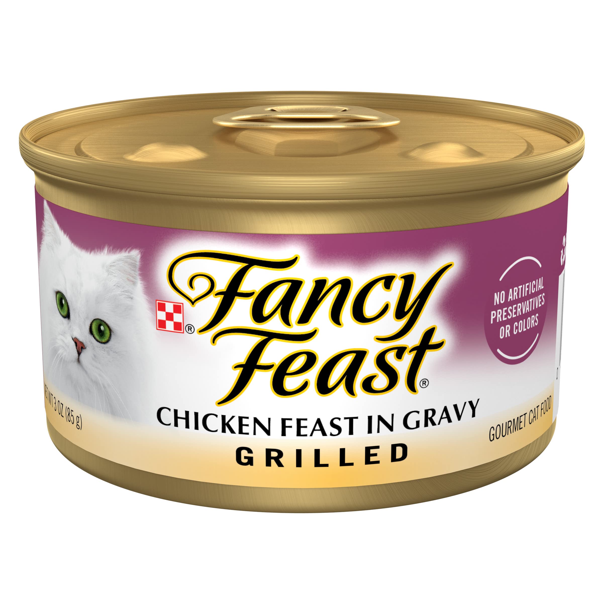 Fancy Feast Grilled Chicken Feast cans pack 24 — convenient daily meals for busy cat owners.